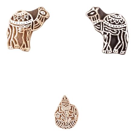 Set of 3 Piece New Mix Wooden Printing Block